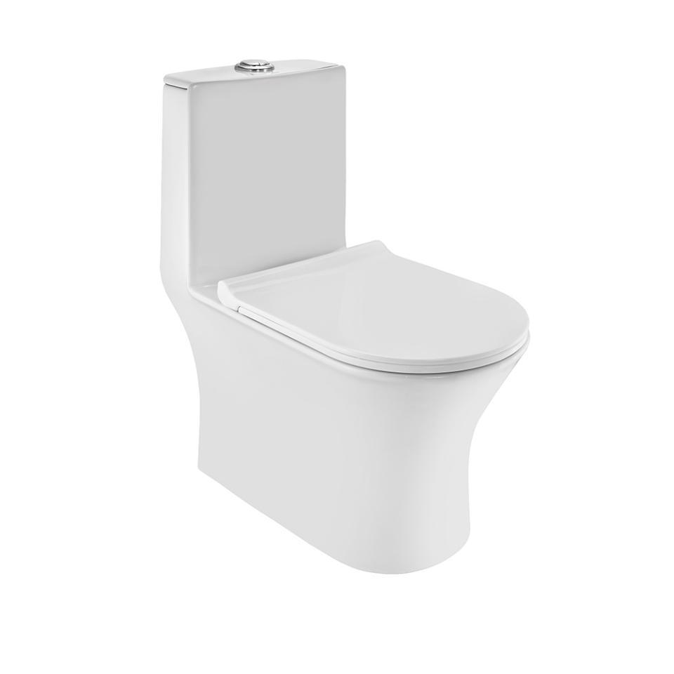 Konet OP-102 One Piece Rimless Toilet (White) – Dual Flush, Soft Close image 2