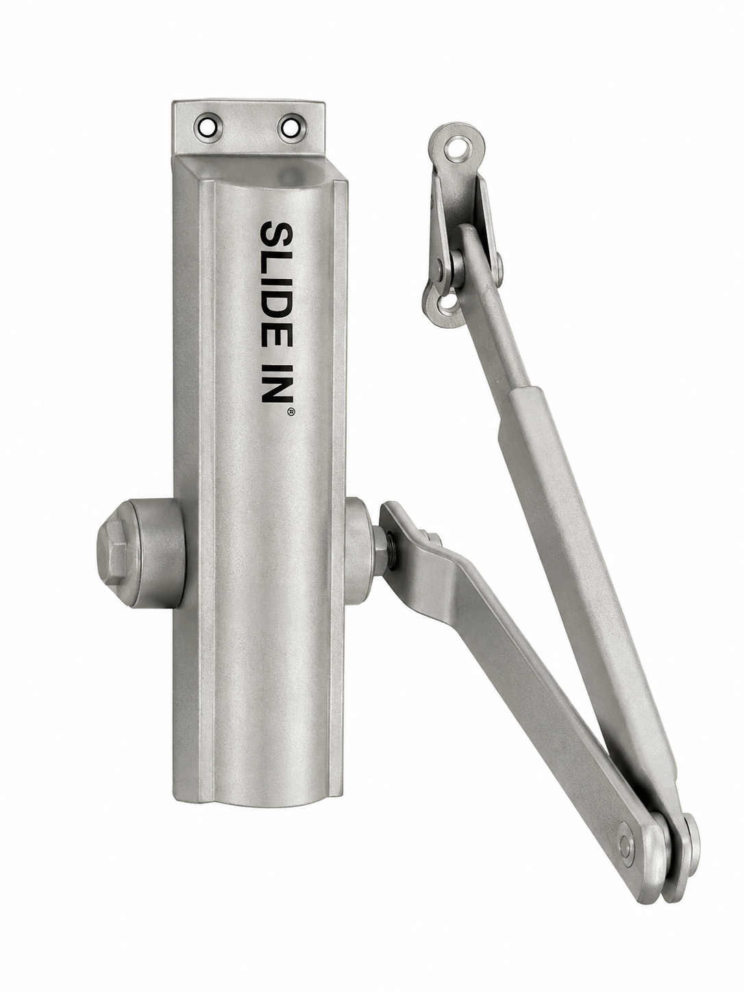 Slide In Door Closer | Silver Hydraulic Door Closer | 80 kg Capacity | Heavy Duty Door Closing Mechanism for Wooden, Metal and Commercial Doors|Pack 1 image 2