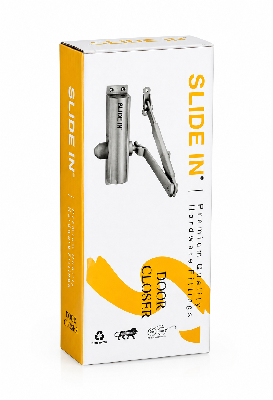 Slide In Door Closer | Silver Hydraulic Door Closer | 80 kg Capacity | Heavy Duty Door Closing Mechanism for Wooden, Metal and Commercial Doors|Pack 1 image 3