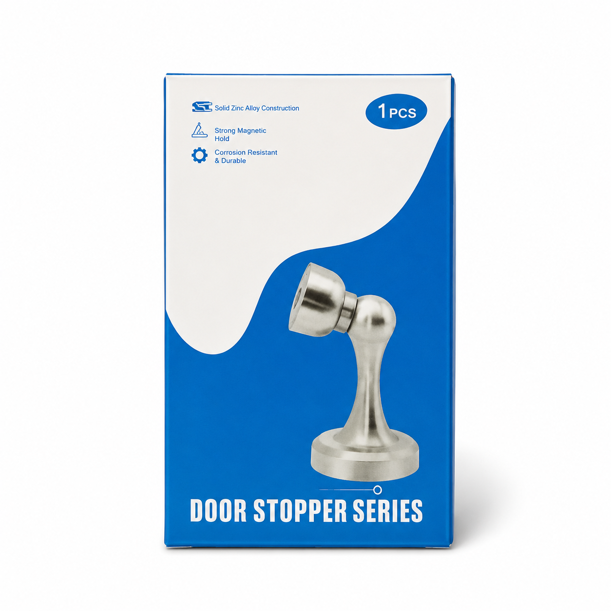Door Magnet | Stainless Steel | Silver Finish | 4 x 2 x 2 Inch | Magnetic Door Holder|Pack 1 image 2