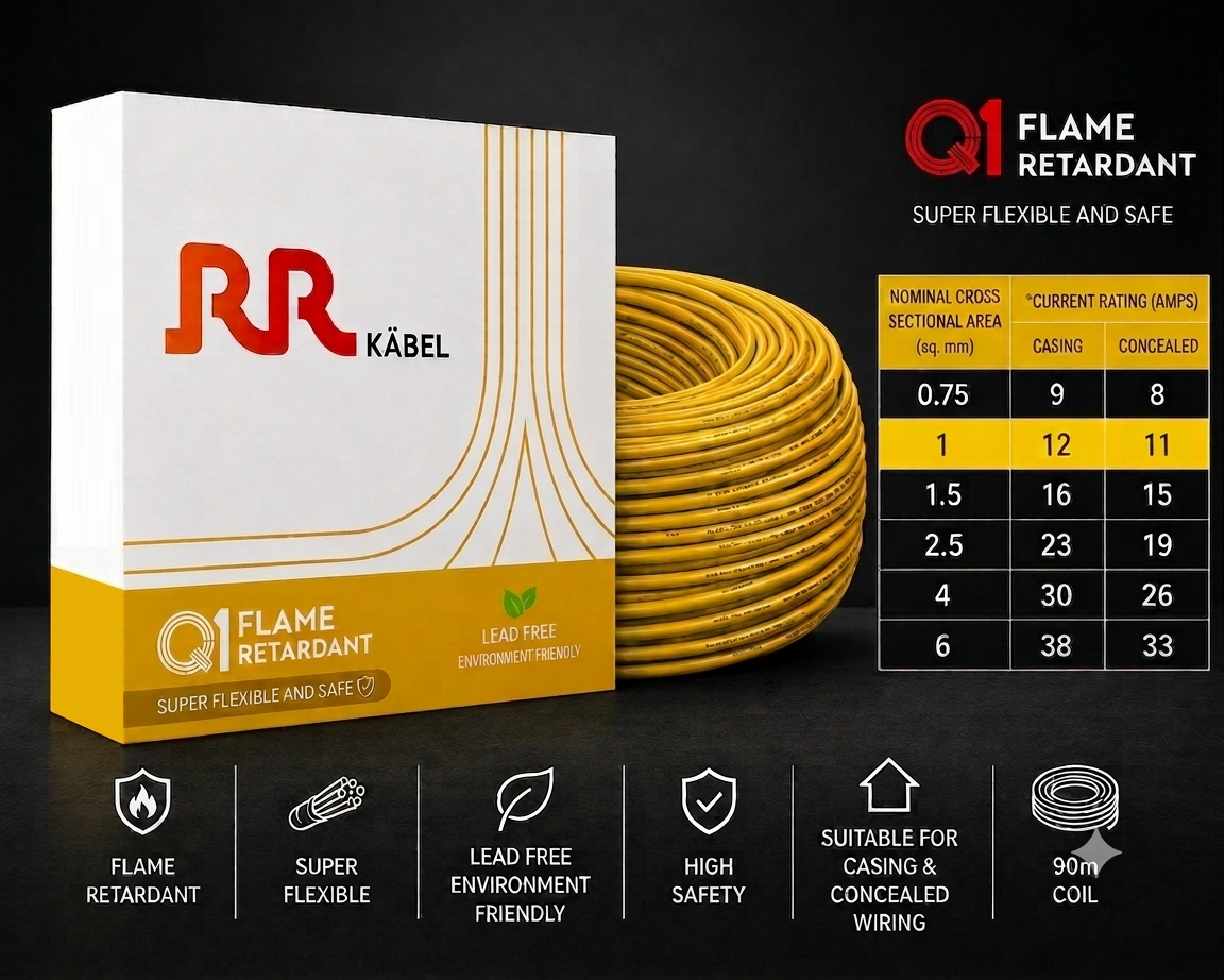 RR Kabel|Q1 Flame Retardant Super Flexible Single Core House Wire | 90m Coil | Pack of 1 image 15