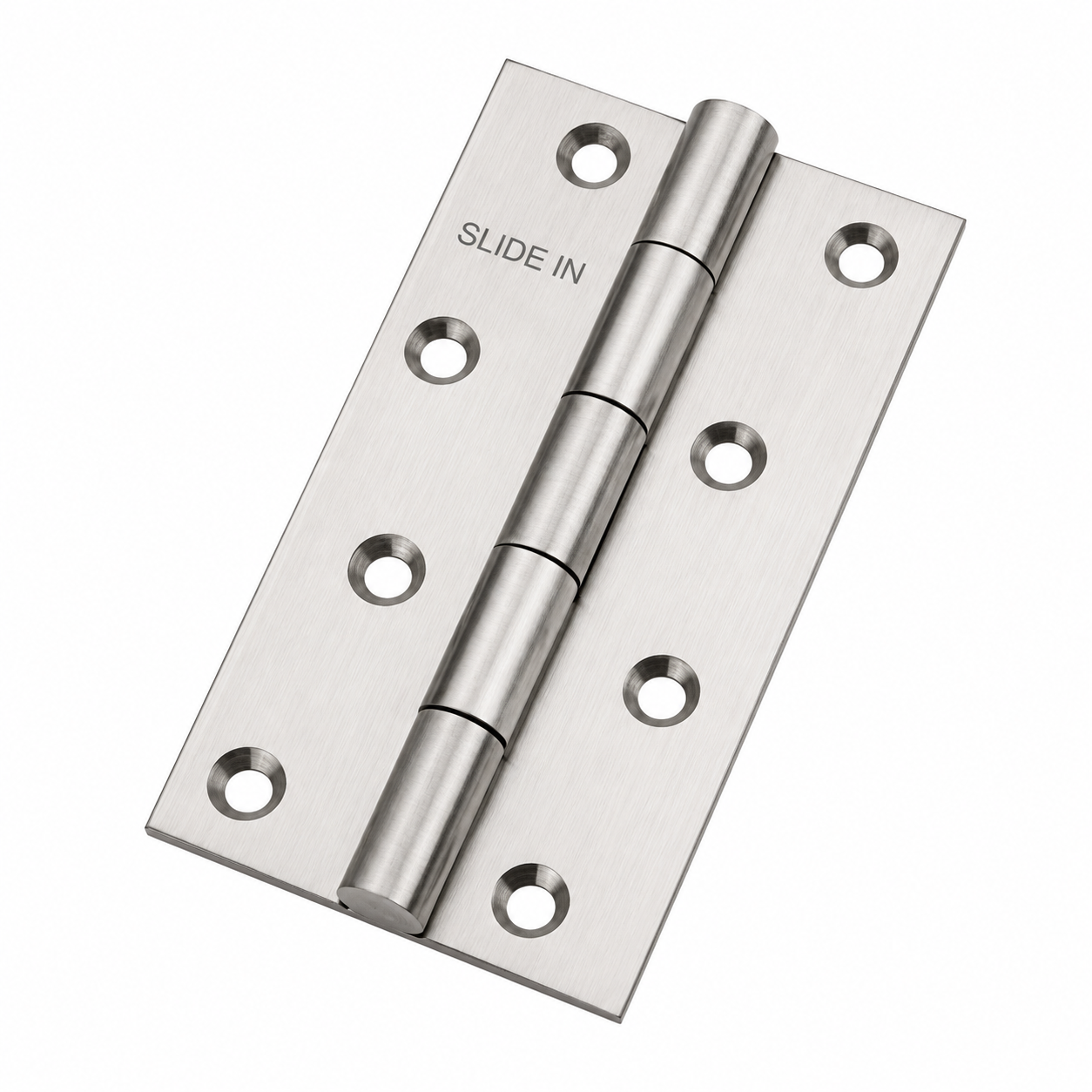 Stainless Steel Door Butt Hinge | 5 Inch x 12 Gauge |2.5mm Thickness | Silver Finish | Pack of 1