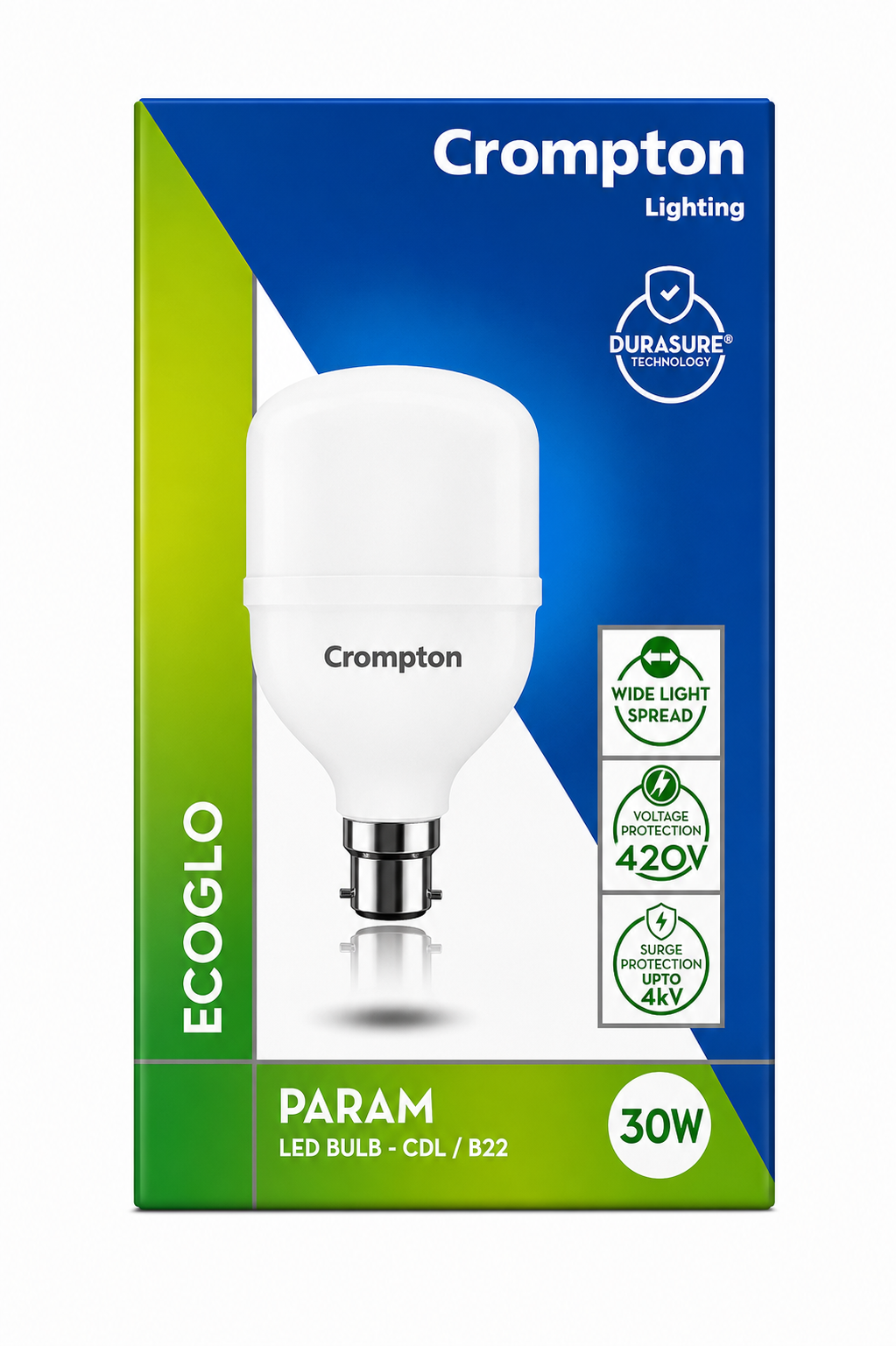 Crompton EcoGlo Param LED Bulb | B22 Base | Wide Light Spread | PACK 1 image 6