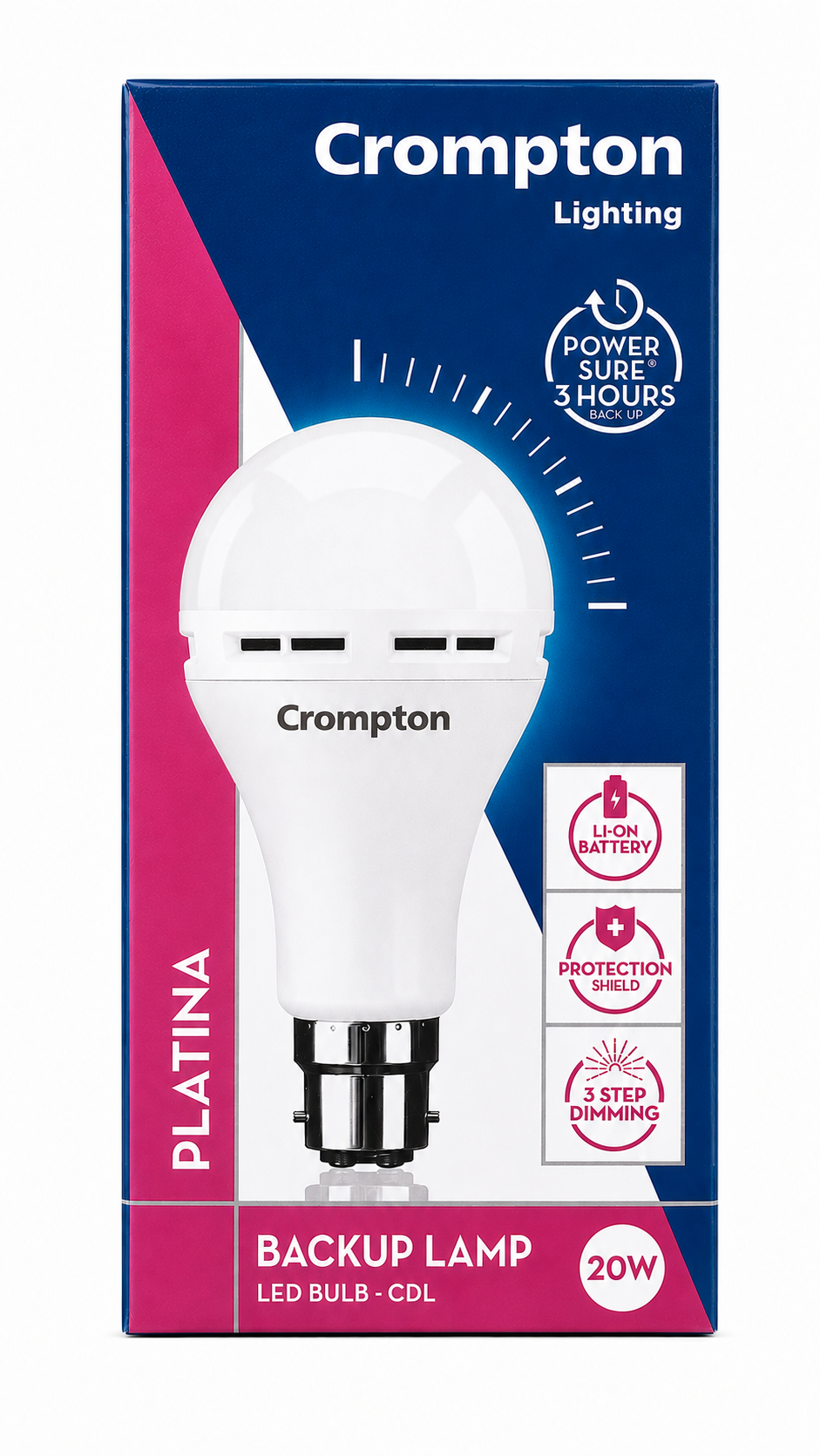 Crompton Platina Backup LED Bulb | Rechargeable Emergency Lamp| PACK 1 image 3
