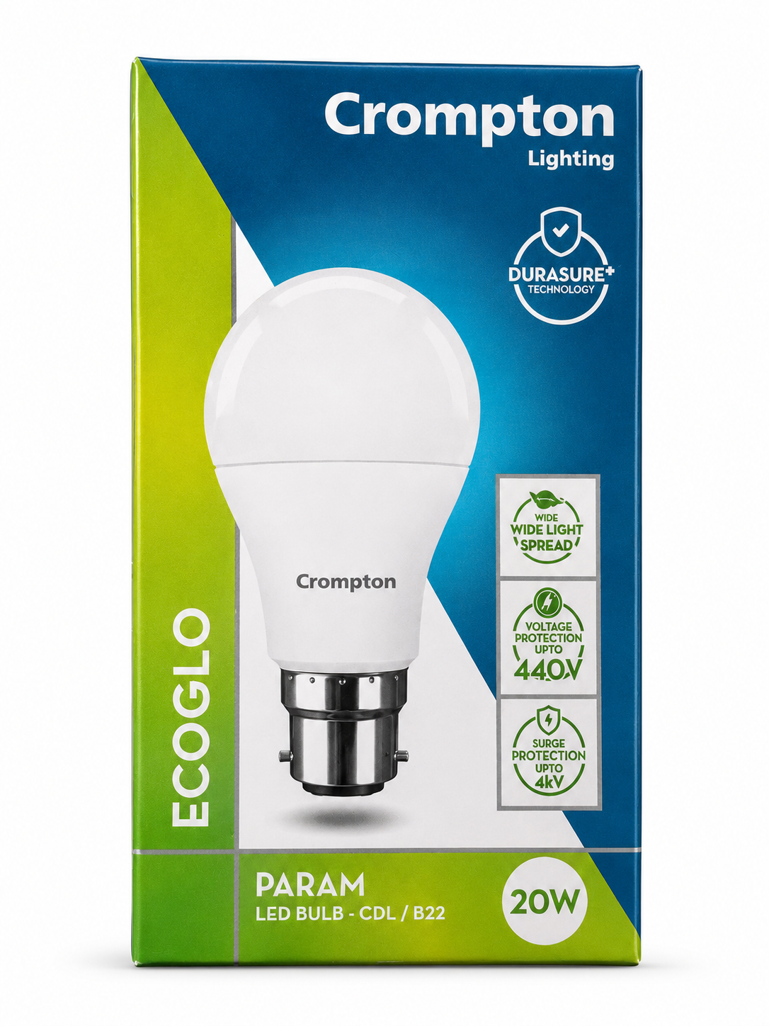 Crompton EcoGlo Param LED Bulb | B22 Base | Wide Light Spread | PACK 1 image 5