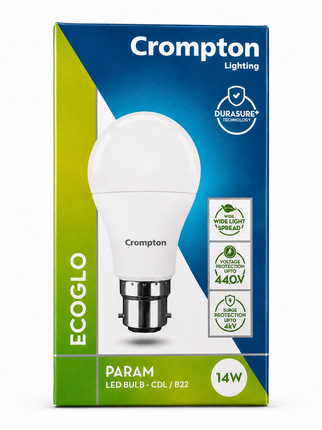 Crompton EcoGlo Param LED Bulb | B22 Base | Wide Light Spread | PACK 1 image 4