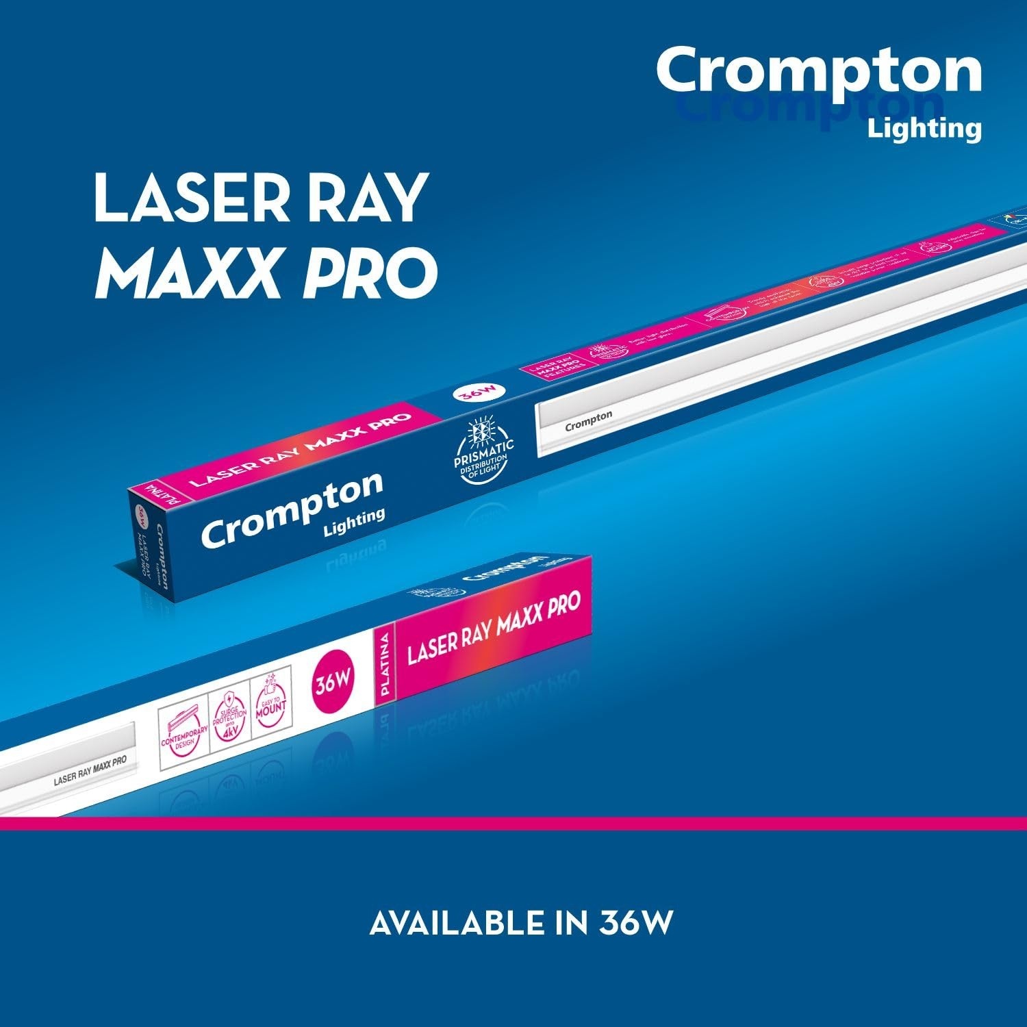 Crompton Laser Ray DMaxx LED Batten | PVC Body | Cool White | Pack of 1 image 6