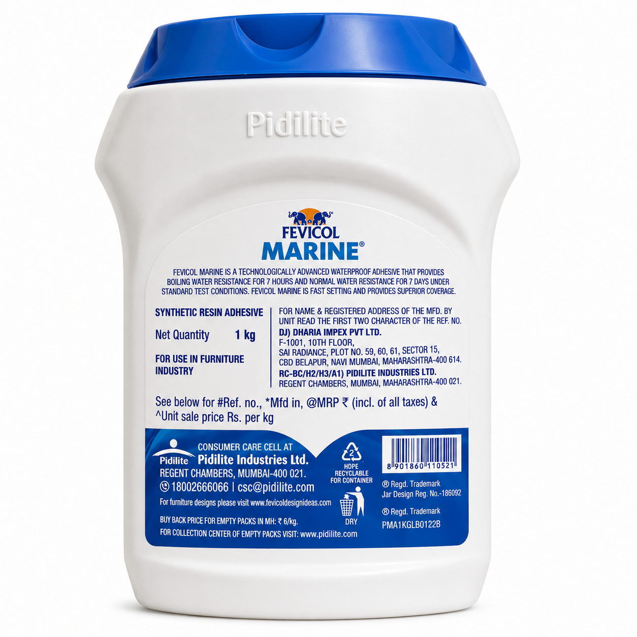 Fevicol Marine Waterproof Wood Adhesive | Water Resistance | 1 kg | Pack of 1 image 2