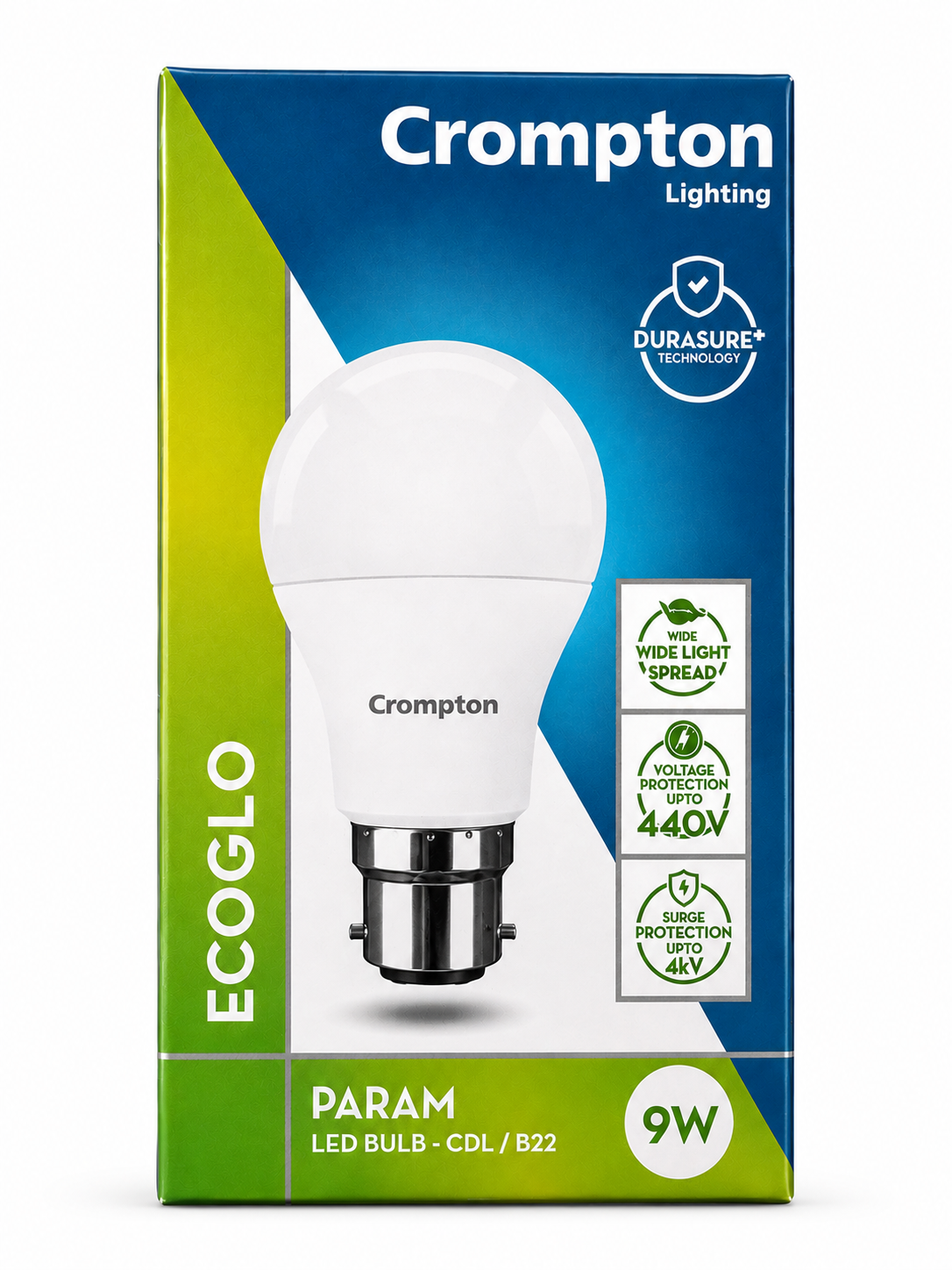 Crompton EcoGlo Param LED Bulb | B22 Base | Wide Light Spread | PACK 1 image 3