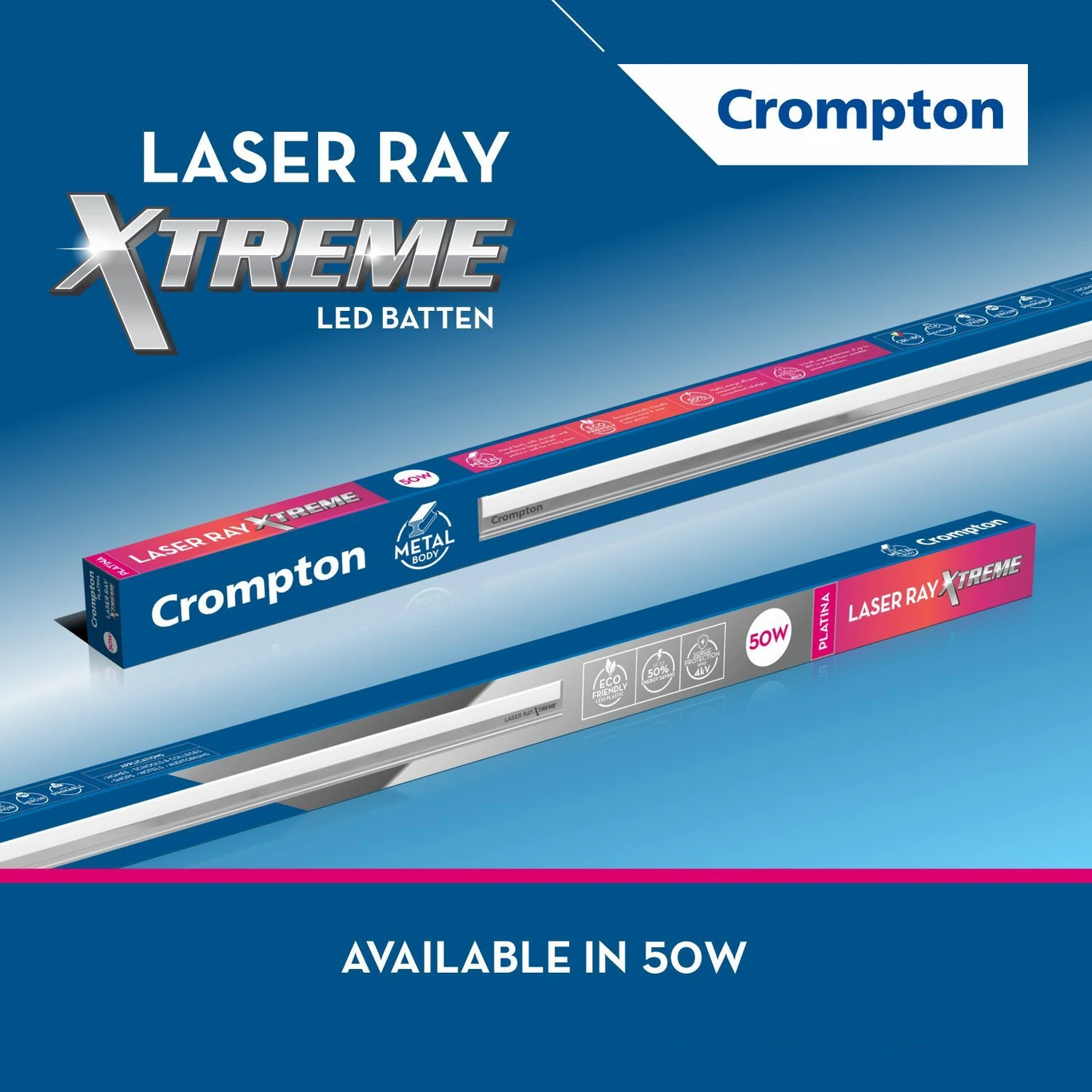 Crompton Laser Ray DMaxx LED Batten | PVC Body | Cool White | Pack of 1 image 8