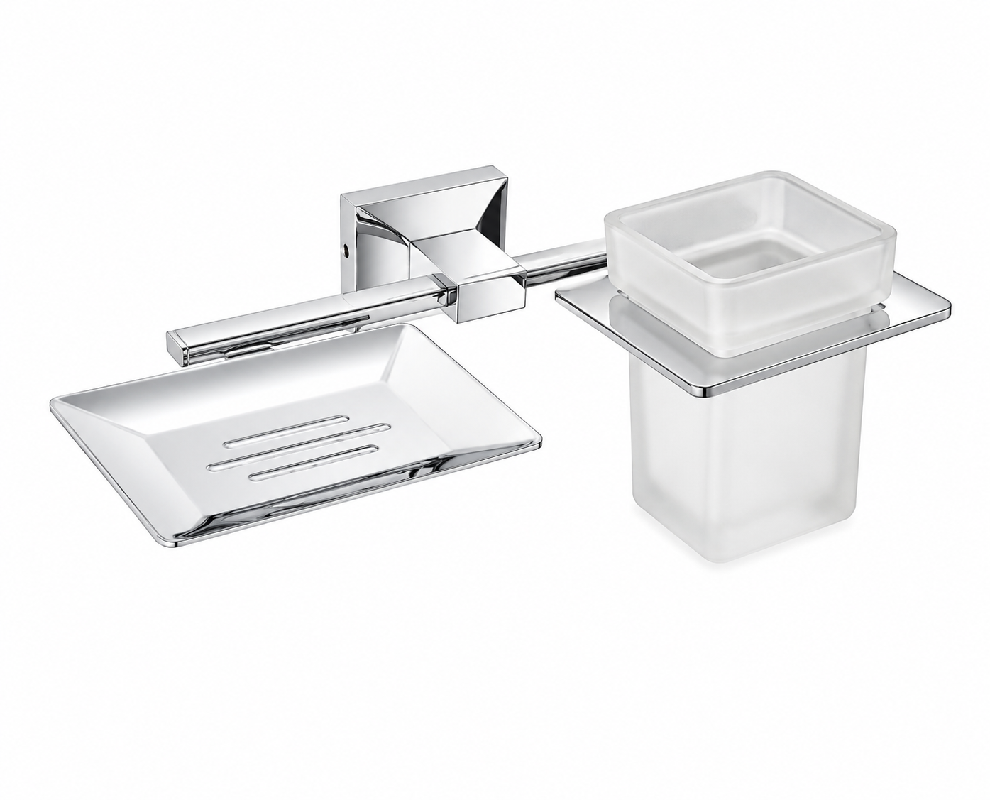 Bell Sanitary Wares | Premium Wall Mounted Tumbler Holder with Soap Dish | Pack of 1 image 2