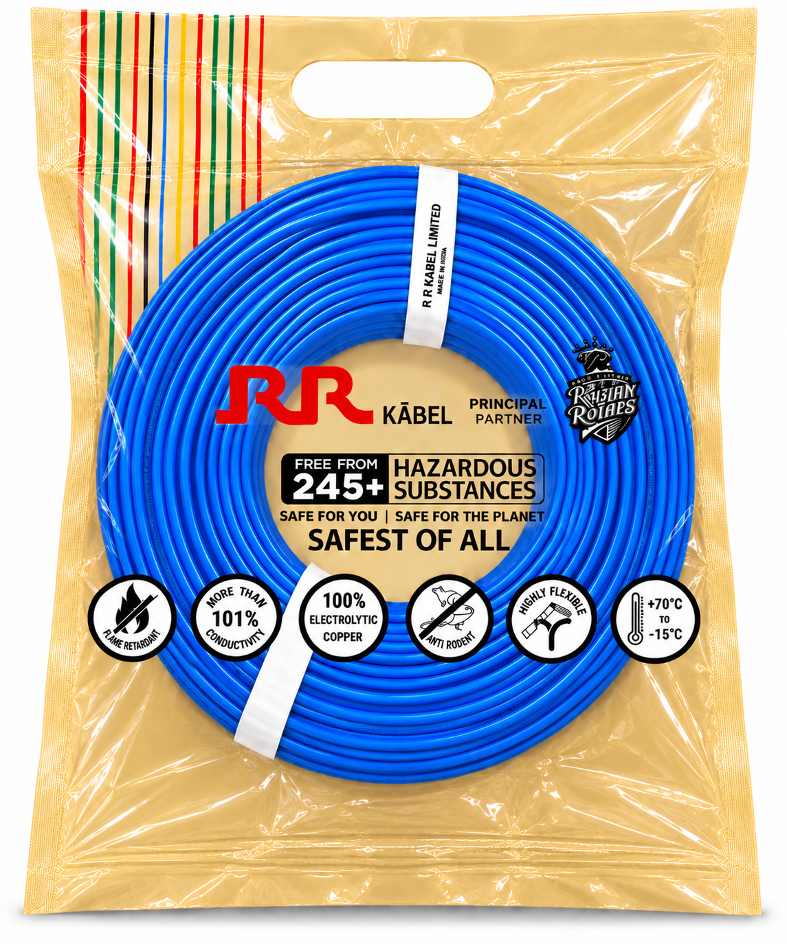 RR Kabel FR HSF PVC Insulated Single Core Flexible Industrial Wire | 200 m | Pack of 1 image 4
