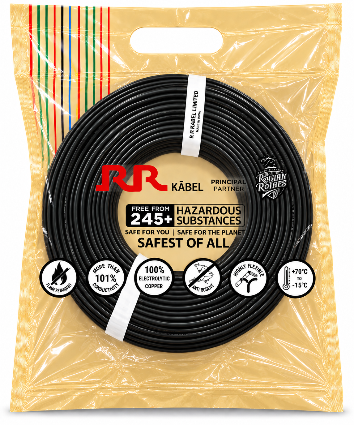 RR Kabel FR HSF PVC Insulated Single Core Flexible Industrial Wire | 200 m | Pack of 1 image 5