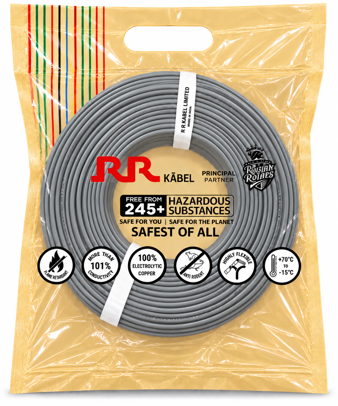 RR Kabel FR HSF PVC Insulated Single Core Flexible Industrial Wire | 200 m | Pack of 1 image 7