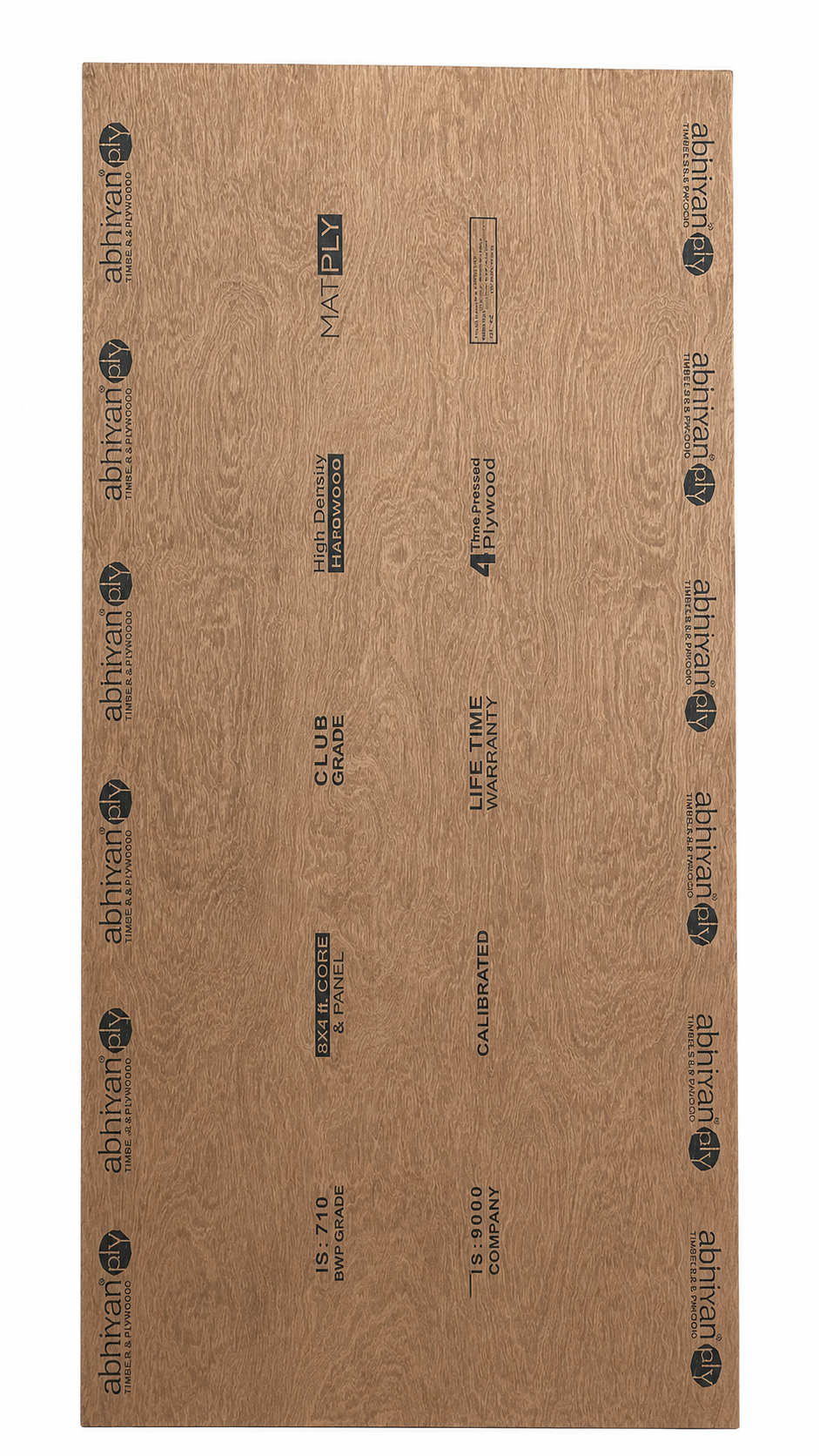Abhiyan Plywood BWP Grade 100% Gurjan Hardwood Core Marine Plywood Board - IS 710 Certified, Phenol-Bonded, Boiling Waterproof Ply for Kitchen, Bathroom & Exterior Use