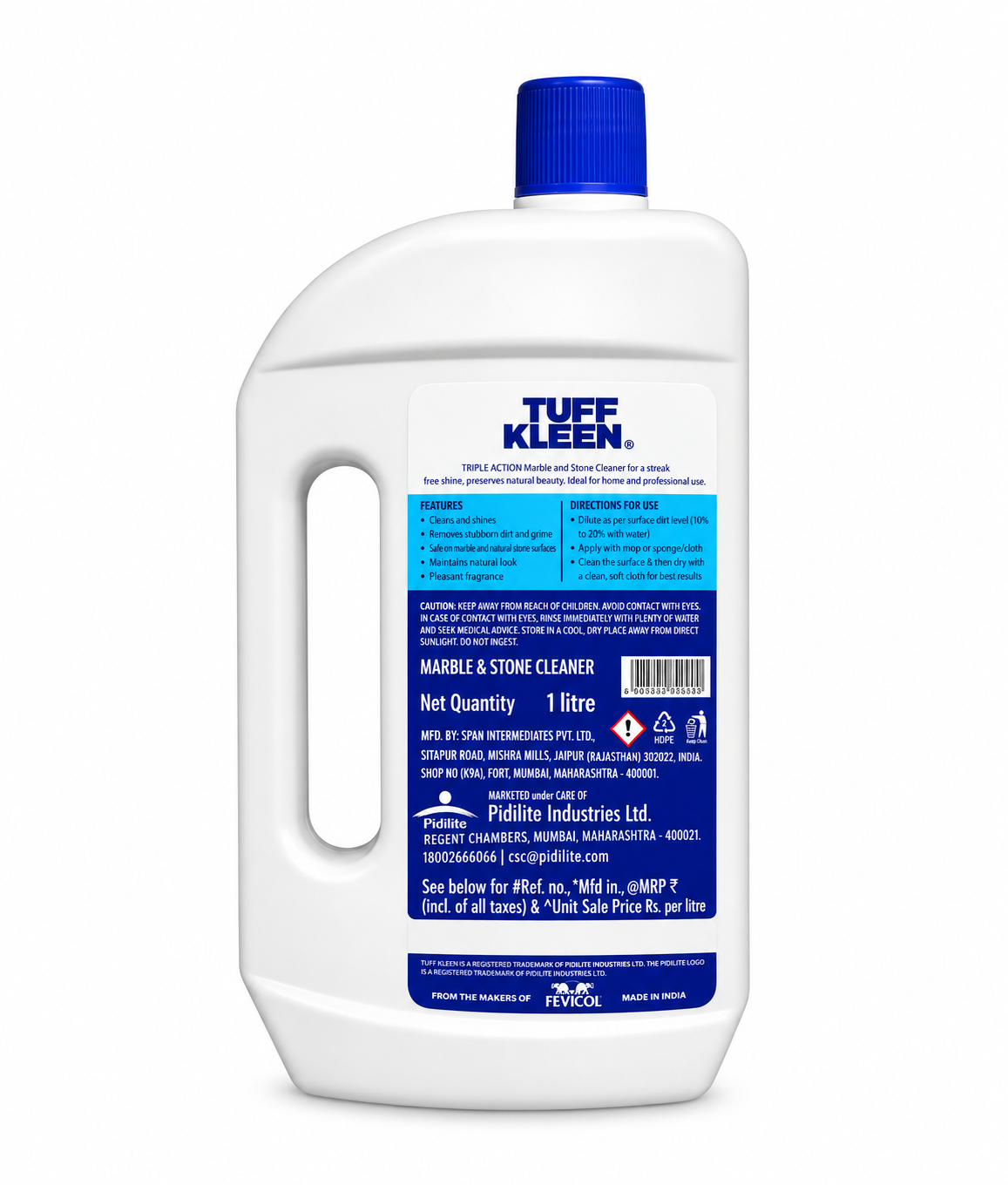 TENAX Tuff Kleen Marble and Stone Cleaner | 1 L | Pack of 1